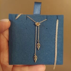 LAGOS KSL Lariat Pyramid Diamond Necklace, Silver And Gold